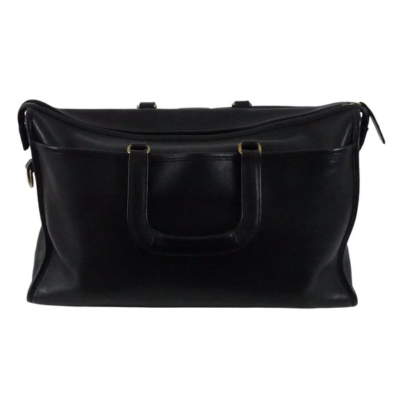 Vintage Coach Bag, Harrison Briefcase, Black Leather Messenger, Laptop Bag - Picture 5 of 10